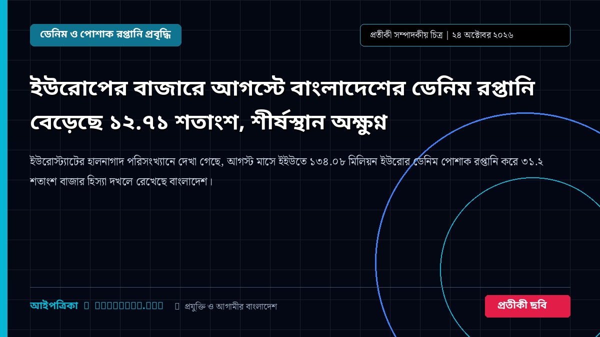 ইউরোপের বাজারে আগস্টে বাংলাদেশের ডেনিম রপ্তানি বেড়েছে ১২.৭১ শতাংশ, শীর্ষস্থান অক্ষুণ্ন